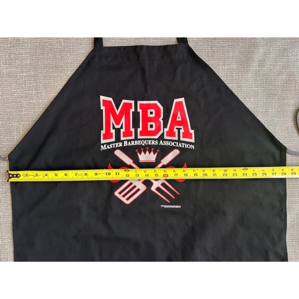 The Funny Apron Company MBA Master Barbequers Association Black Grilling Apron